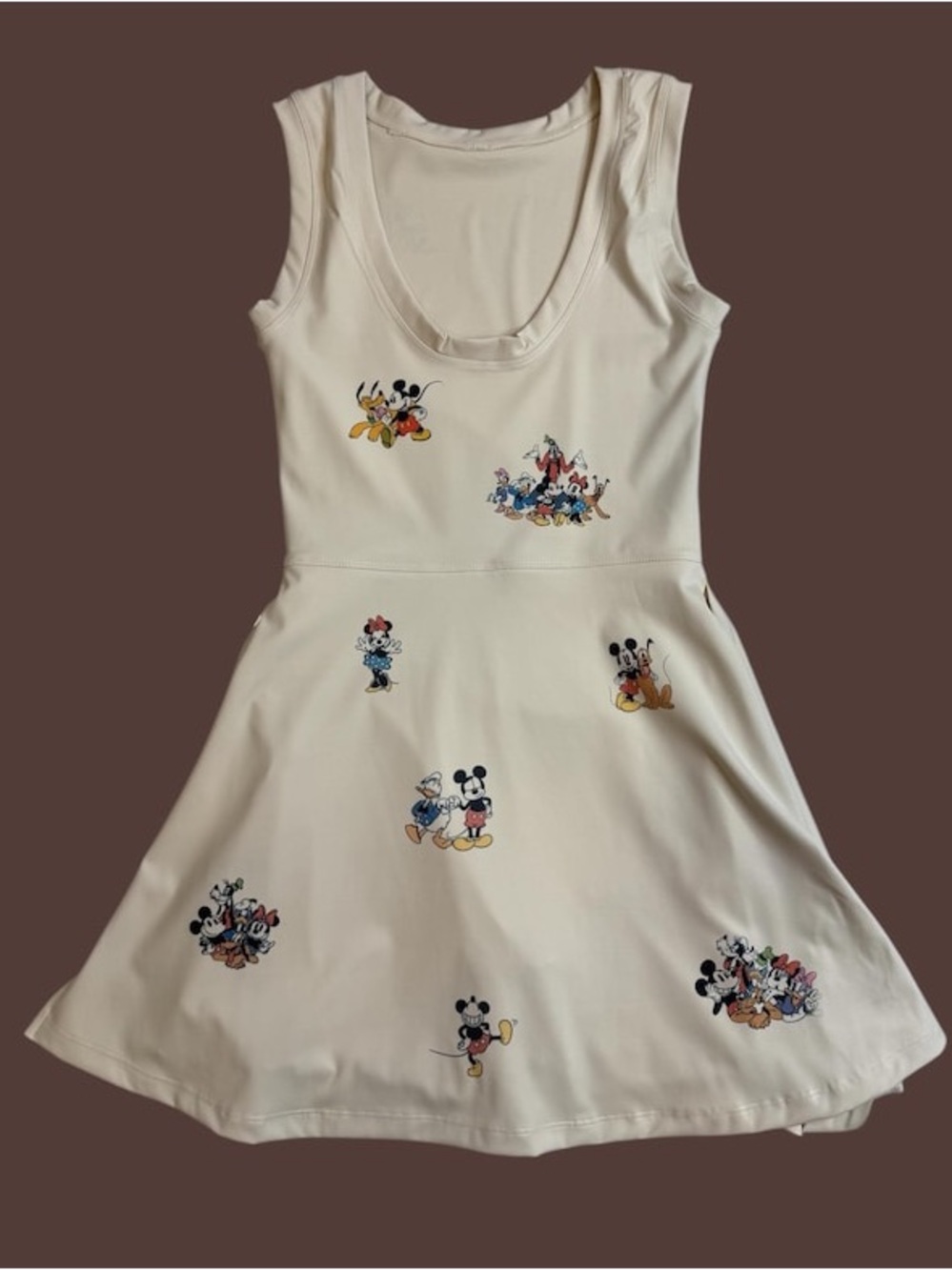 Cream Cartoon-Print Tie-Waist Mini Dress - Picture 3 of 11